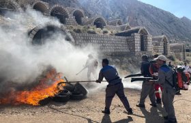 تمرین میدانی اطفای حریق در بوستان دراک با هدف افزایش تاب‌آوری شهری