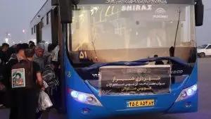 خدمات‌رسانی ۹۰ دستگاه اتوبوس شهرداری شیراز به زائرین حسینی(ع) در مرز شلمچه