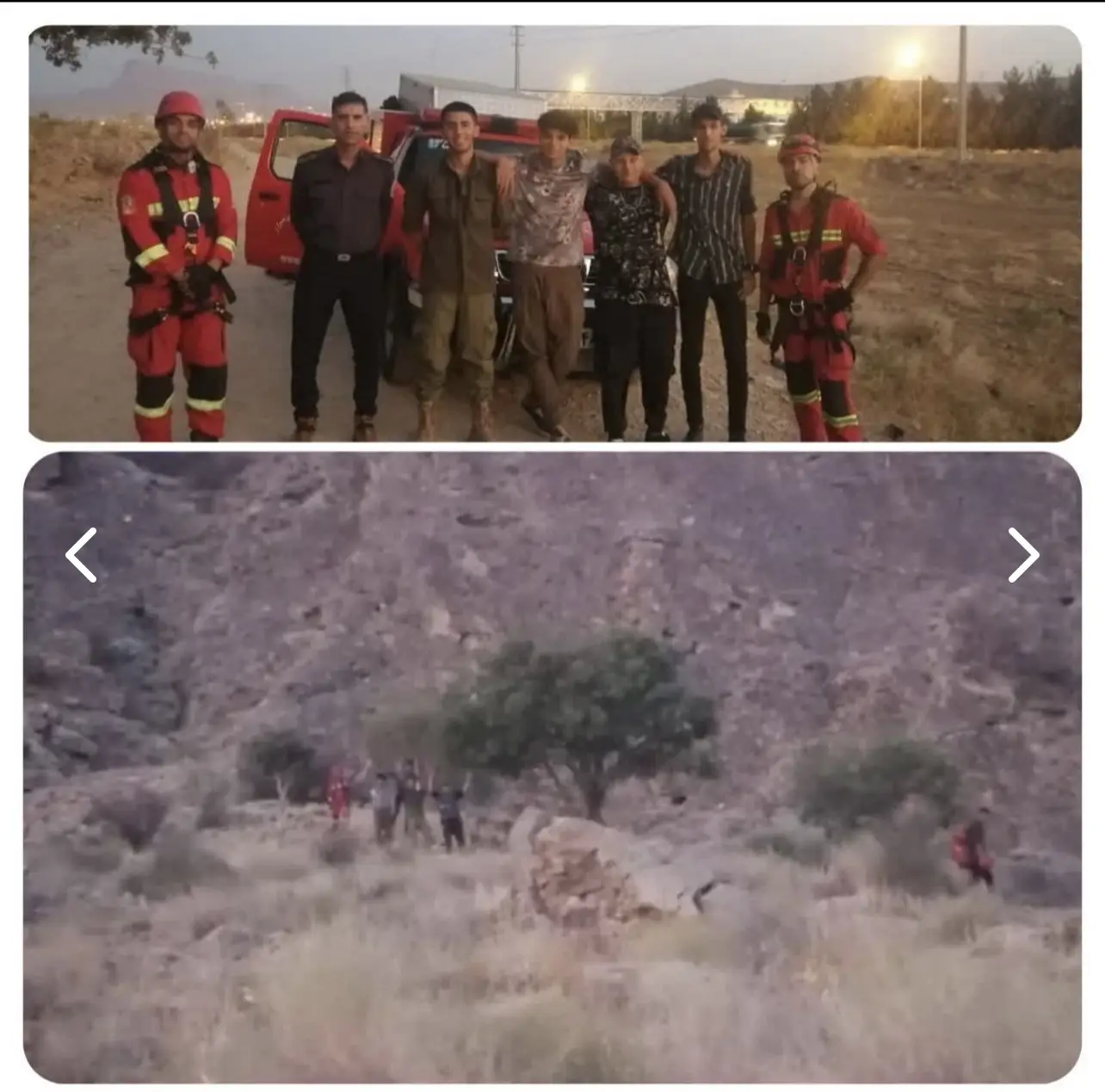 نجات ۴ کوهنورد در ارتفاعات بام سبز شیراز