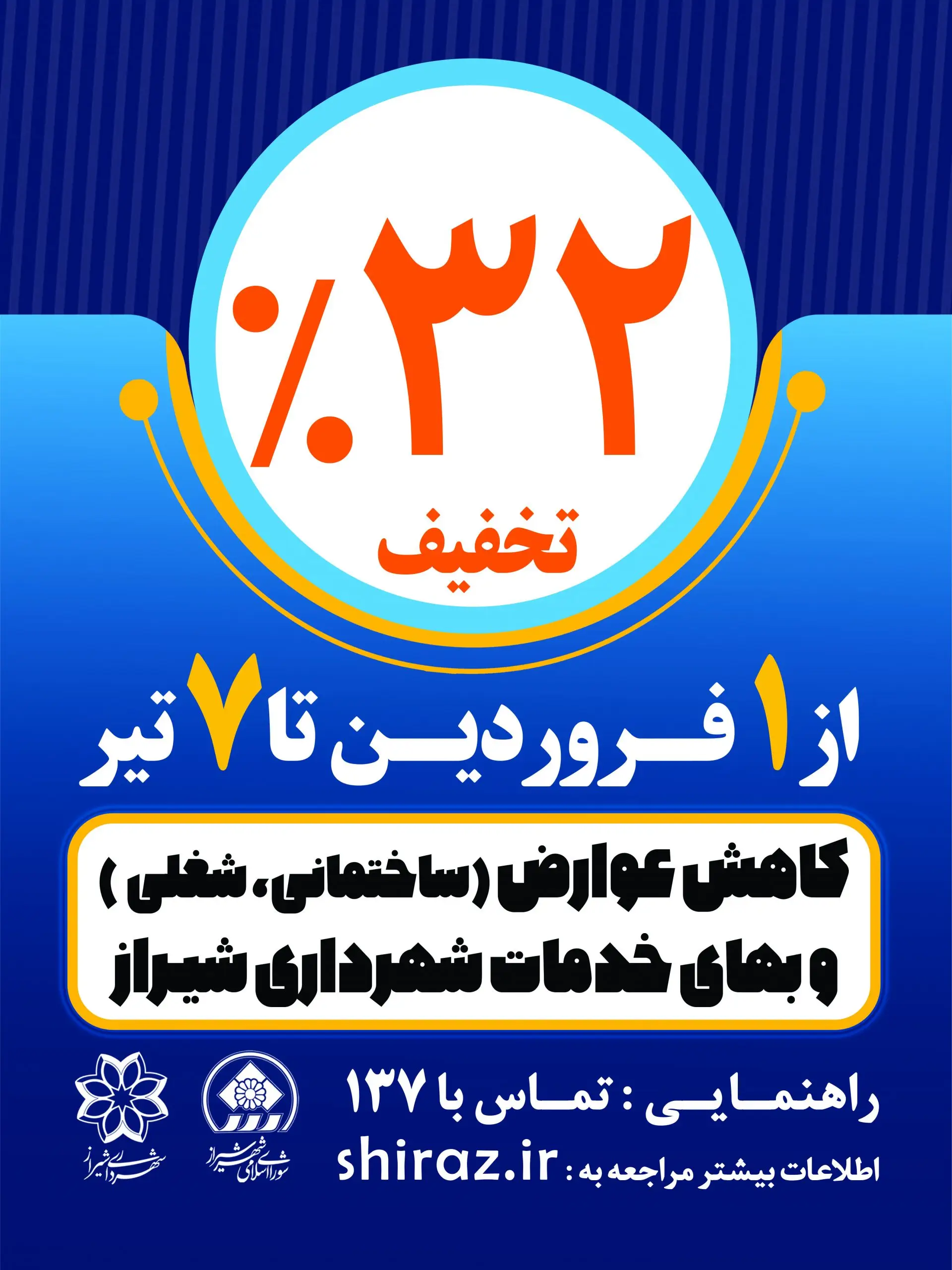 آغاز فاز جدیدی از دوره تخفیف‌های عوارض ساختمانی، شغلی و بهای خدمات شهرداری شیراز در سال ۱۴۰۳