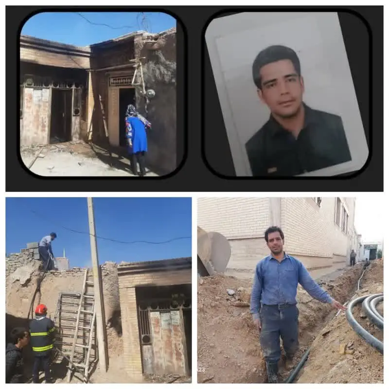 کارمند شجاع اداره آبفاشهر صغاد فارس، جان پیرمرد سالخورده را از آتش نجات داد