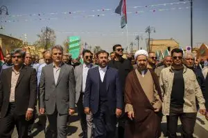 حضور پر شکوه مردم در راهپیمایی روز قدس لبیک به فرمان رهبر معظم انقلاب(مد ظله العالی) است/ دفاع از مردم مظلوم فلسطین یکی از مبانی انقلاب اسلامی ایران است