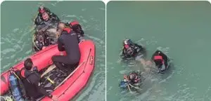 غواصان آتش‌نشانی شیراز، جسد نوجوان ۱۷ ساله را از عمق ۱۰ متری آب بیرون کشیدند