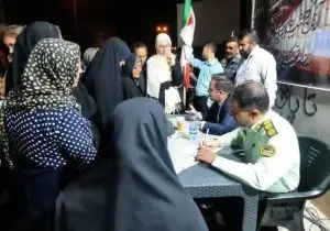 برگزاری ایستگاه فرهنگی و اجتماعی پلیس فارس در موکب «ایران جان» محله کوشک میدان شیراز