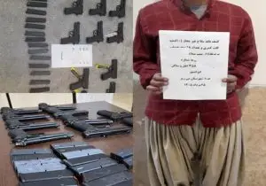 دستگیری قاچاقچی و کشف ۱۰ قبضه سلاح جنگی در نی ریز