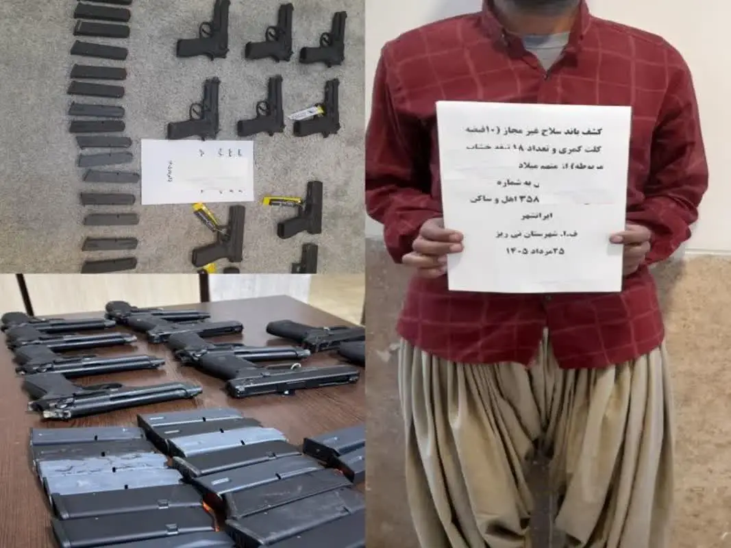 دستگیری قاچاقچی و کشف ۱۰ قبضه سلاح جنگی در نی ریز